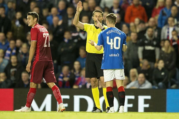 Glenn Middleton's Controversial Penalty Appeal: Rangers vs FC Ufa - UEFA Europa League Play Off at Ibrox Stadium