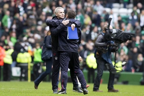 Glory Days: Murty and McCallum's Epic Celebration Amongst Ecstatic Rangers Fans (Scottish Premiership Title Win, Celtic Park, 2003)