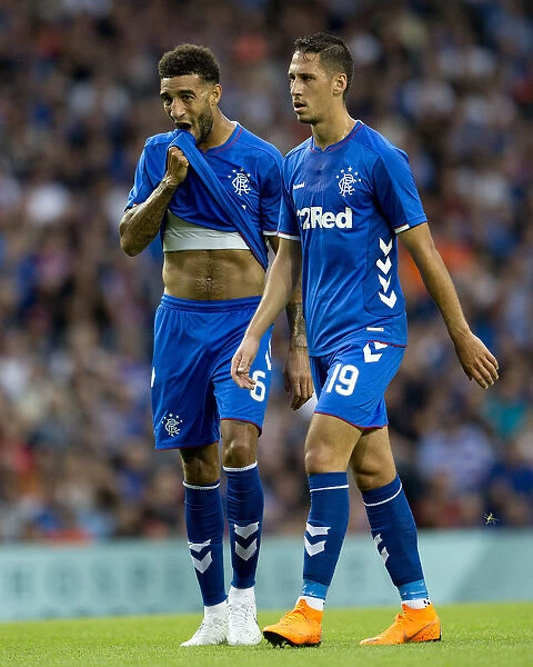 Goldson and Katic in Europa League Action: Rangers FC vs FC Shkupi at Ibrox Stadium