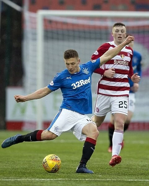 Greg Docherty in Action: Rangers vs. Hamilton Academical at The SuperSeal Stadium