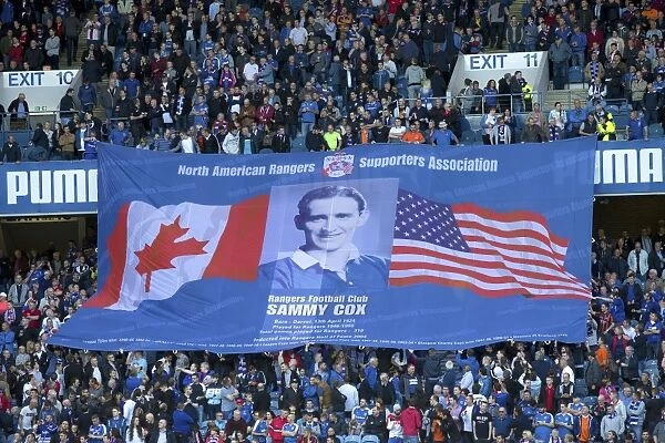 Honoring Sammy Cox: A Minutes Silence and Banner Tribute at Ibrox Stadium (Scottish Cup Winning Season 2002-2003)
