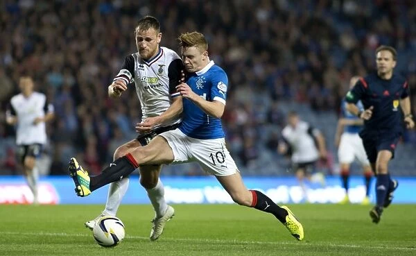 Intense Battle for Possession: Lewis Macleod vs Gary Warren - Rangers vs Inverness Caledonian Thistle, Scottish League Cup Round 2, Ibrox Stadium (Scottish Cup Champions 2003)