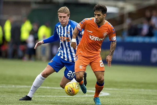 Intense Moment: Rangers Daniel Candeias vs Kilmarnock's Iain Wilson - Betfred Cup Second Round Clash at Rugby Park