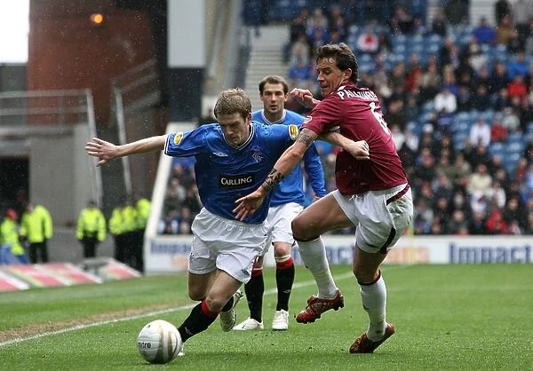 Intense Rivalry: Steven Davis vs Ruben Palazuelos Battle at Ibrox - Rangers 2-0 Hearts, Clydesdale Bank Scottish Premier League