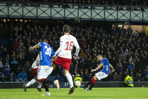Late Drama at Ibrox: Eros Grezda's Thrilling Last-Minute Shot - Rangers vs Spartak Moscow, UEFA Europa League, Group G