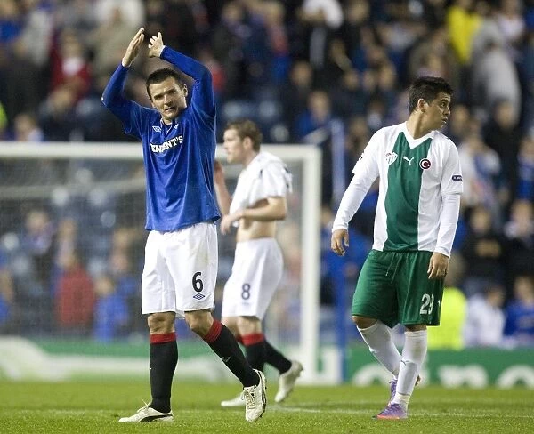 Lee McCulloch's Triumphant Applause: Rangers 1-0 Bursaspor in UEFA Champions League
