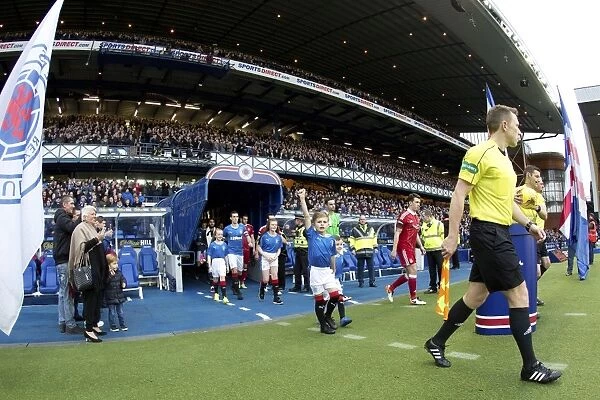 Lee Wallace Leads Rangers Out at Ibrox Stadium for Premiership Clash against Aberdeen (Scottish Cup Champions 2003)