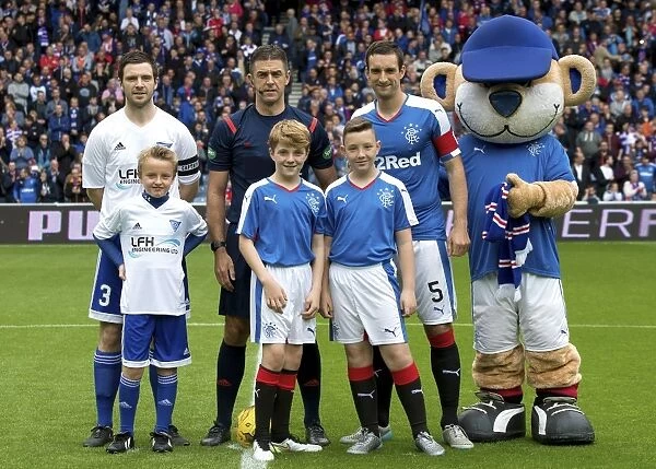 Lee Wallace and Rangers Mascots: League Cup Victory Celebration at Ibrox Stadium