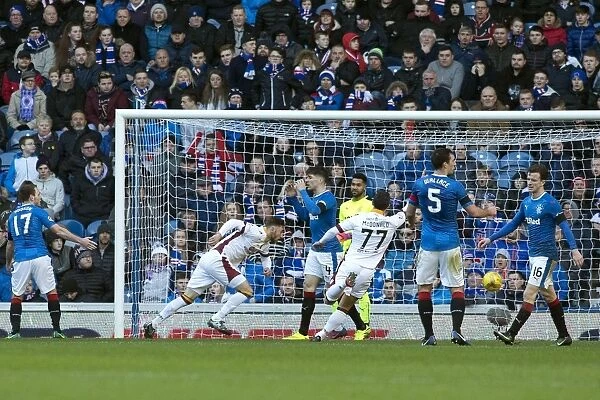 Louis Moult's Thrilling Goal Celebration: Rangers vs Motherwell Scottish Cup Fourth Round at Ibrox Stadium