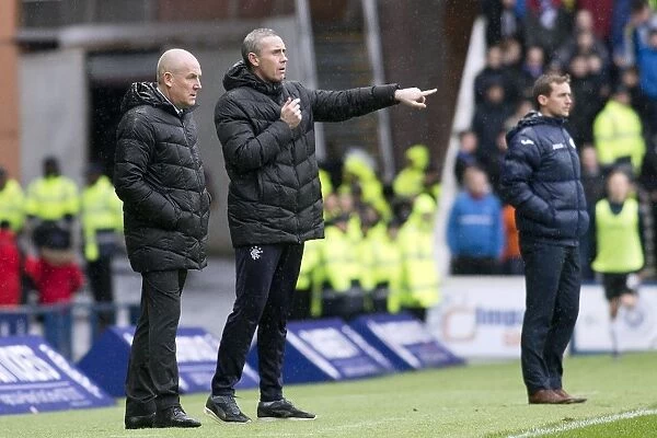 Mark Warburton and Davie Weir Lead Rangers FC at Ibrox Stadium During Championship Match vs. Queen of the South