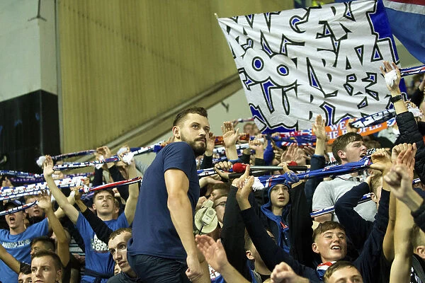 Passionate Rangers Crowd at Ibrox Stadium: Roaring for Victory in Europa League Qualifier (2003 Scottish Cup Winners)