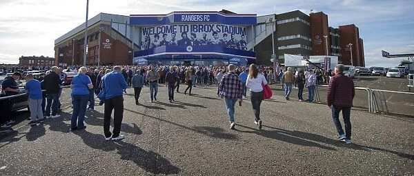Passionate Rangers Fans Gather at Ibrox Stadium for Ladbrokes Premiership Clash: A Sea of Blue and White