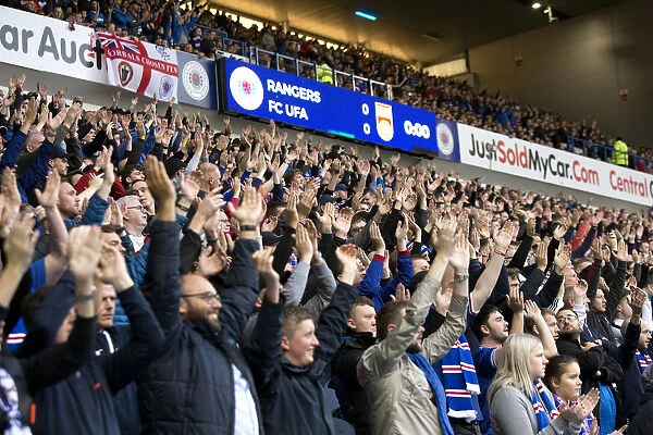 Passionate Rangers Fans at Ibrox Stadium: Europa League Play-Off Against FC Ufa