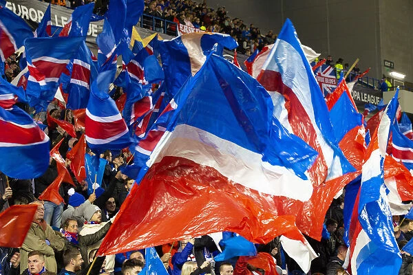 Passionate Rangers Fans at Ibrox Stadium: Europa League Showdown Against Rapid Vienna