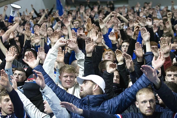 Passionate Rangers Fans at Ibrox Stadium: A Europa League Showdown Against Rapid Vienna (Scottish Cup Champions 2003)