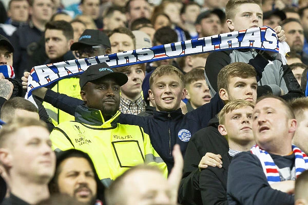 Passionate Rangers Fans at Ibrox Stadium: Europa League Battle Against Spartak Moscow
