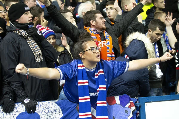 Passionate Rangers Fans at Ibrox Stadium: Europa League Battle Against Spartak Moscow