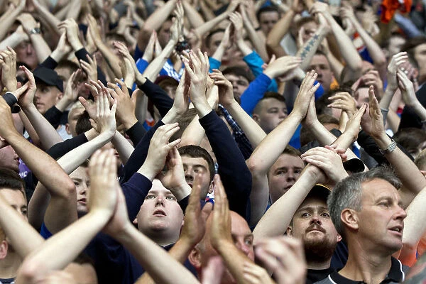 Passionate Rangers Fans Roar at Ibrox Stadium during Europa League Match vs FC Shkupi