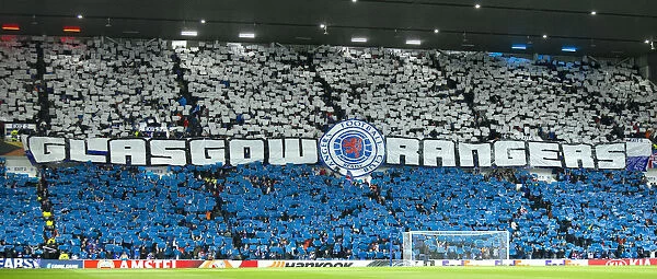 Passionate Rangers Fans Showcase Support: Europa League Clash Against Spartak Moscow at Ibrox Stadium