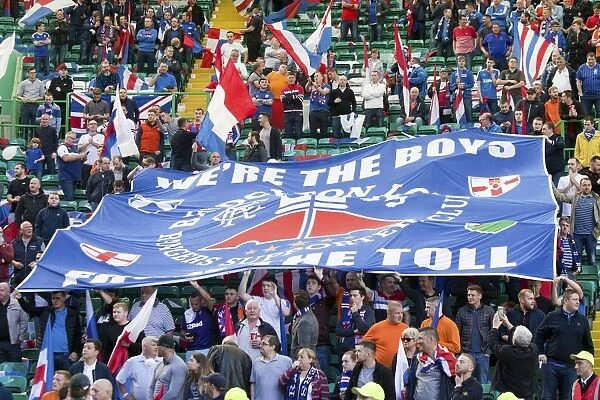Passionate Rangers Fans Unite in Sea of Blue and White at Celtic Park