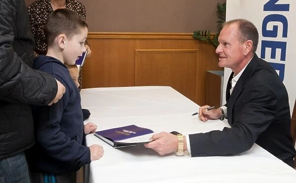 Paul Gascoigne at Rangers: Signing Sessions After Clydesdale Bank Scottish Premier League Match Against St. Mirren (October 2011)
