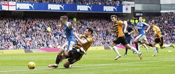 Penalty Drama at Ibrox: Barrie McKay Fouls by Kyle McAusland of Alloa Athletic (Scottish Championship)