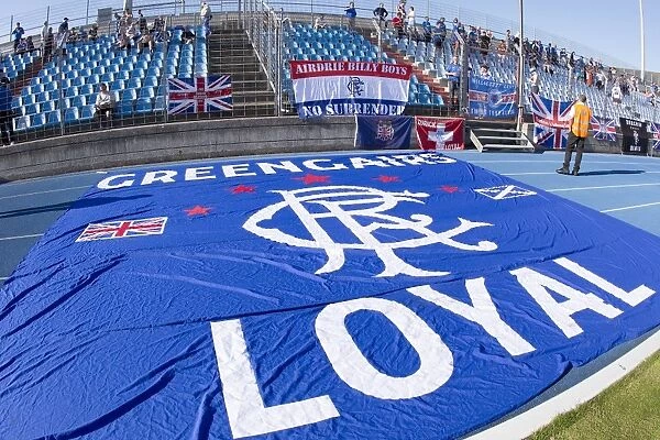 Pride and Passion: Rangers Europa League Battle at Stade Josy Barthel Stadium - Scottish Champions Flag Fluttering High