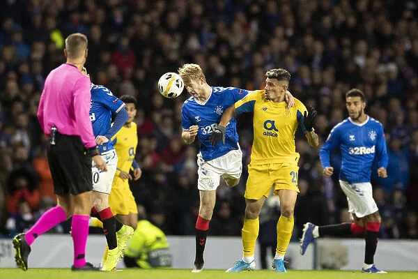 Rangers 2-0 Porto: Filip Helander Heads the Ball at Ibrox Stadium - Europa League Group G