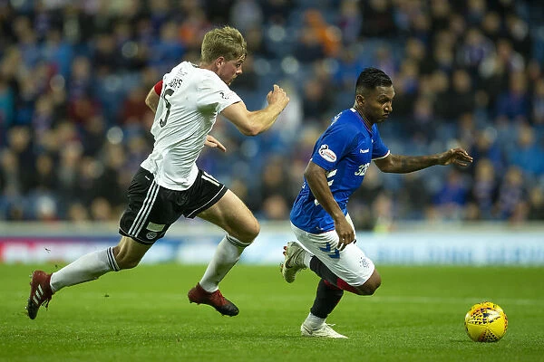 Rangers Alfredo Morelos Outmaneuvers Ayr United's Mike Rose in Betfred Cup Quarterfinal at Ibrox Stadium