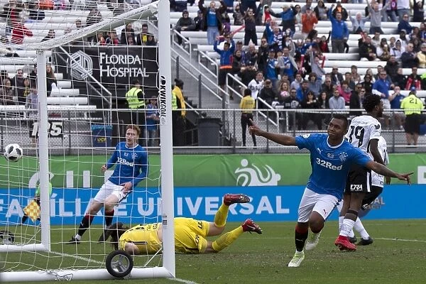 Rangers Alfredo Morelos Scores First Goal in Florida Cup: Rangers FC vs Corinthians (2023) - Spectrum Stadium, USA