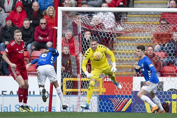 Rangers Allan McGregor Punches for Scottish Cup Victory: Aberdeen vs Rangers, Quarter-Final, Pittodrie Stadium