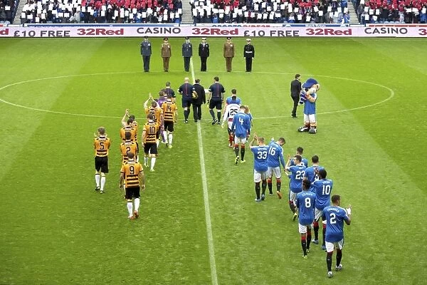 Rangers and Alloa Players Kick-Off Ladbrokes Championship Match at Ibrox Stadium - Scottish Cup Champions (2003)