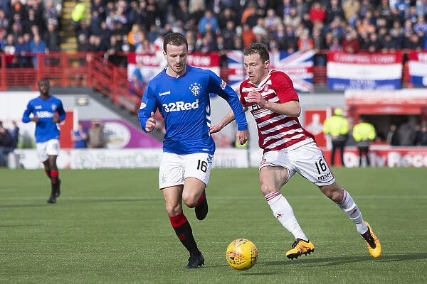 Rangers Andy Halliday in Action at Hamilton's Hope Central Business District Stadium - Scottish Premiership