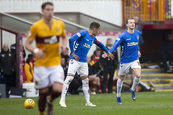 Rangers Andy Halliday Celebrates 100th League Appearance Against Motherwell at Fir Park