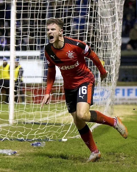 Rangers Andy Halliday: Celebrating a Goal in the Championship Clash against Raith Rovers at Starks Park (Scottish Cup Champions 2003)