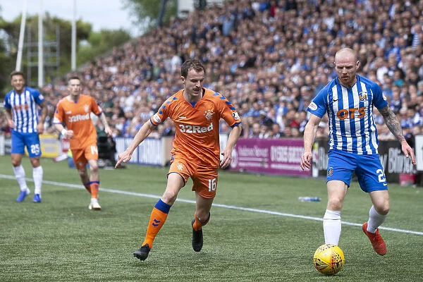Rangers Andy Halliday Chases Ball in Intense Kilmarnock Clash - Scottish Premiership, Rugby Park