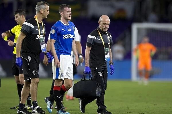 Rangers Andy Halliday Receives Medical Attention During Clube Atletico Mineiro vs Rangers at the Florida Cup