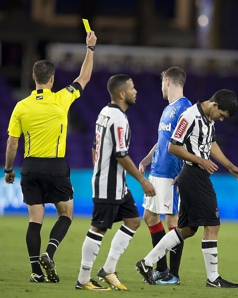 Rangers Andy Halliday Receives Yellow Card vs. Clube Atletico Mineiro in The Florida Cup