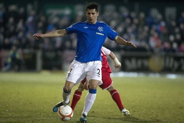 Rangers Anestis Argyriou in Action: A Draw at Stirling Albion's Forthbank Stadium - Scottish Third Division Soccer Match