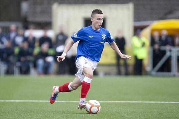 Rangers Barrie McKay Fights for Victory in Irn-Bru Scottish Third Division: Annan Athletic vs Rangers (0-0) at Galabank Stadium