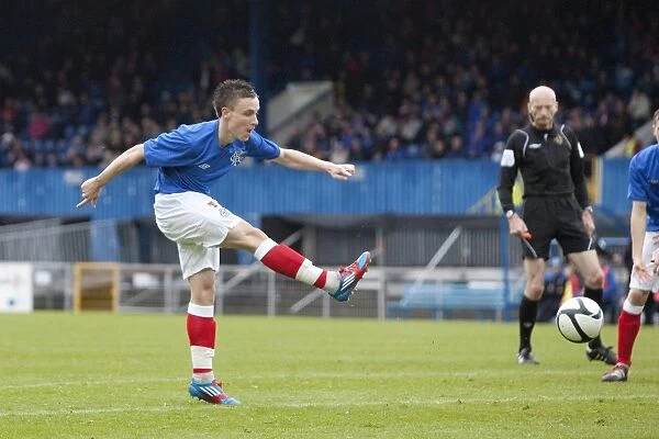 Rangers Barry MacKay Nets the Decisive Second Goal vs. Linfield at Windsor Park (2-0)