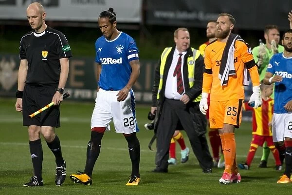 Rangers Bruno Alves Leads Out Team at The Energy Check Stadium: Betfred Cup Quarterfinal vs. Partick Thistle (Scottish Cup Champions 2003)