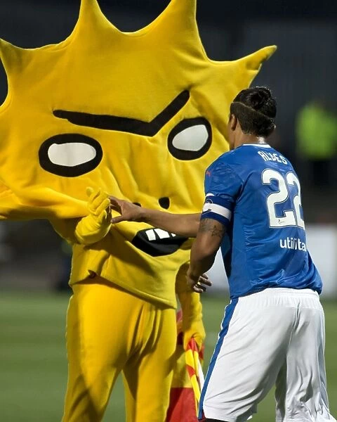 Rangers Bruno Alves and Mascot Celebrate Betfred Cup Quarterfinal Victory