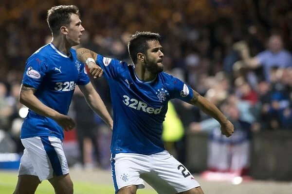 Rangers: Candeias and Jack Celebrate Goal in Betfred Cup Quarterfinal vs. Partick Thistle