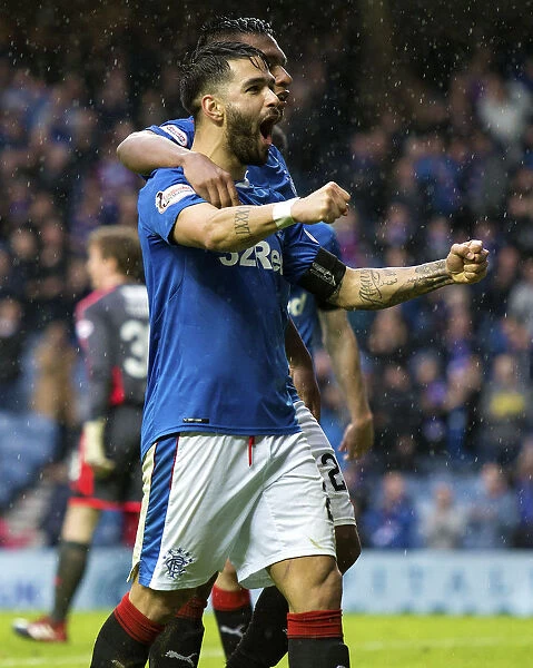 Rangers: Candeias and Morelos in Glorious Goal Celebration at Ibrox Stadium