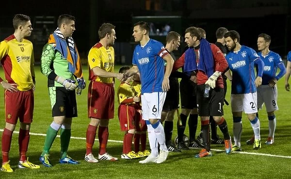 Rangers Captain Lee McCulloch Greets Albion Rovers Ahead of 2003 Scottish Cup Quarter Final Replay