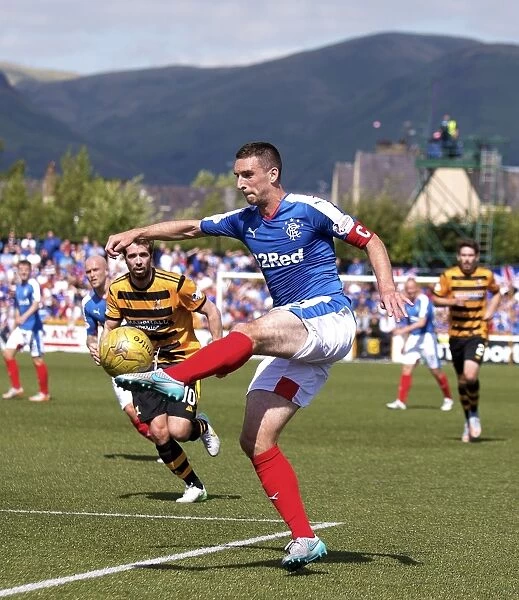Rangers Captain Lee Wallace Leads Team at Indodrill Stadium during Ladbrokes Championship Match