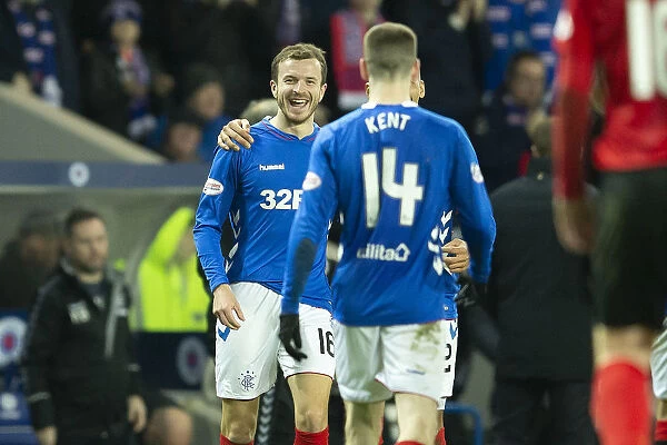 Rangers Celebrate Andy Halliday's Goal: Fifth Round Replay of Rangers vs Kilmarnock in Scottish Cup at Ibrox Stadium