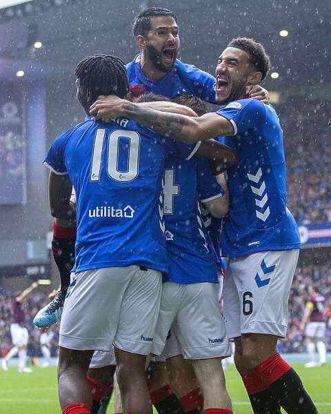 Rangers Celebrate Kent's Goal: Rangers v Hearts, Ladbrokes Premiership, Ibrox Stadium