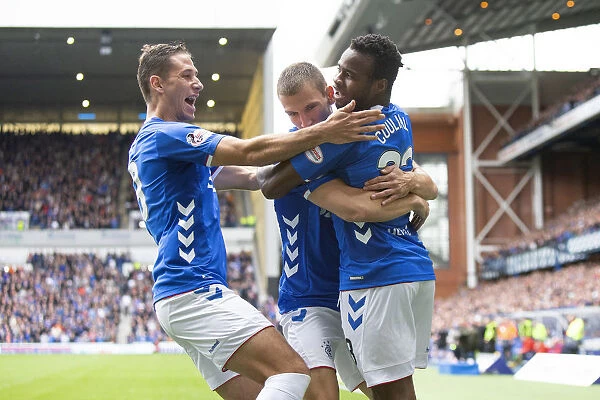 Rangers Celebrate Lassana Coulibaly's Goal: Rangers v Dundee, Ladbrokes Premiership, Ibrox Stadium
